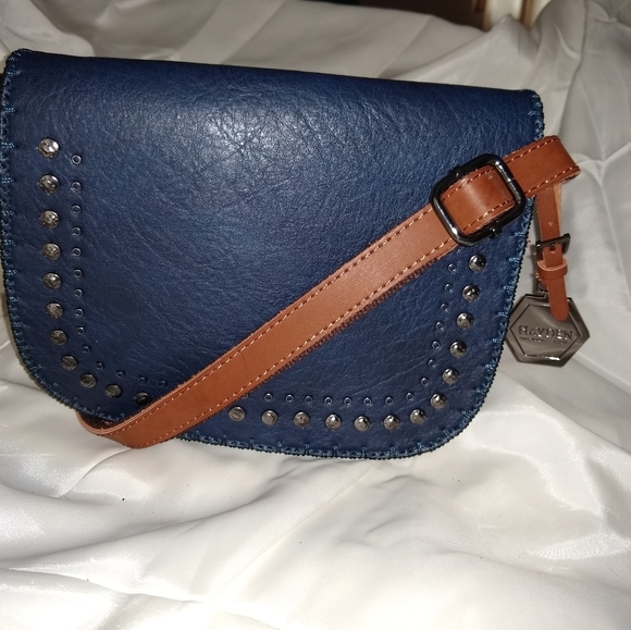 ⚡SALE ⚡NWT Hayden Harnett Saddle Bag in Blue - Picture 2 of 8